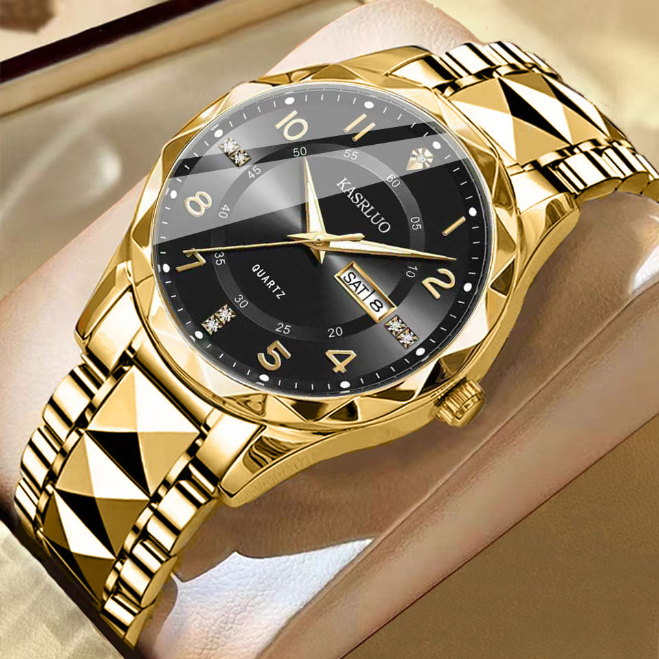 Business-Armbanduhr mit Dual-Kalender und Leuchtzeiger – Bild 2 | LuxeStyle