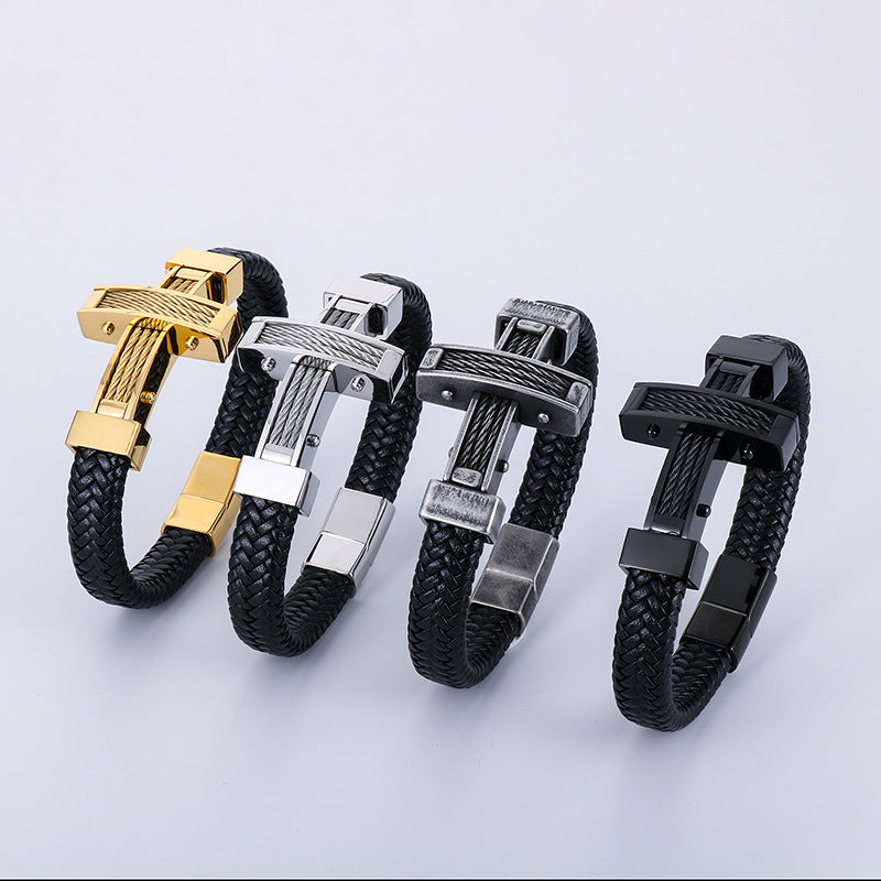 Herrenarmband aus Titanstahl mit Kreuz-Anhänger – Bild 9 | LuxeStyle