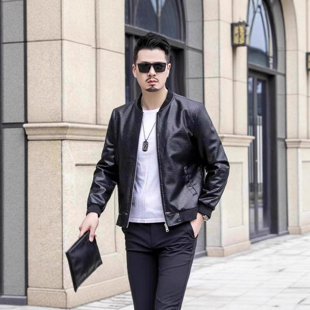Herrenjacke mit Eiskrack-Muster und Fleecefutter