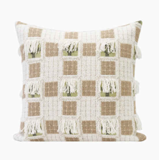 Kissen in Creme mit Pflanzen-Motiv, 45 × 45 cm – Bild 5 | LuxeStyle