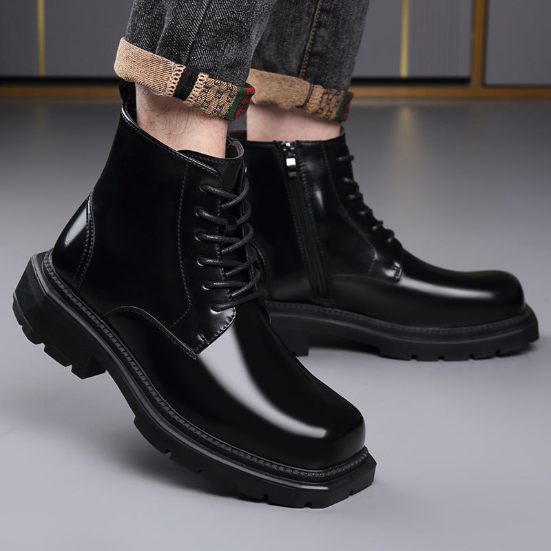 Gefütterte Boots mit Reissverschluss und dicker Sohle