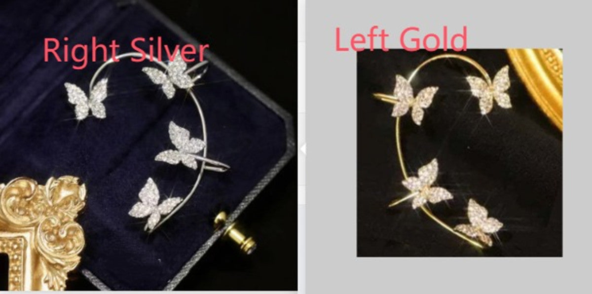 Schmetterling Ohrclip & Ohrhaken