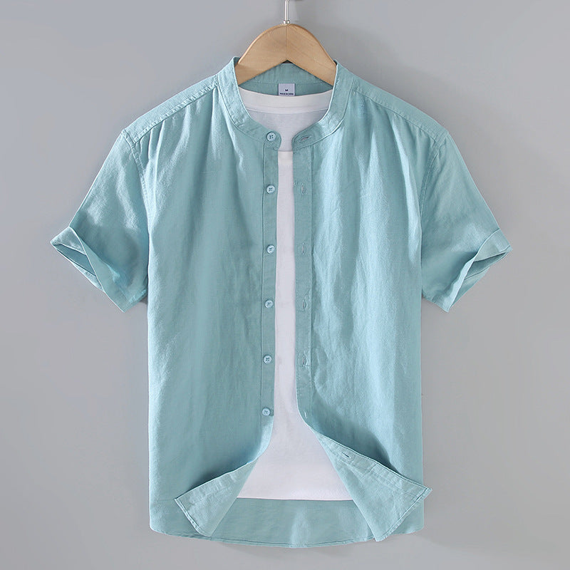 Leinenhemd Kurzarm Slim Fit