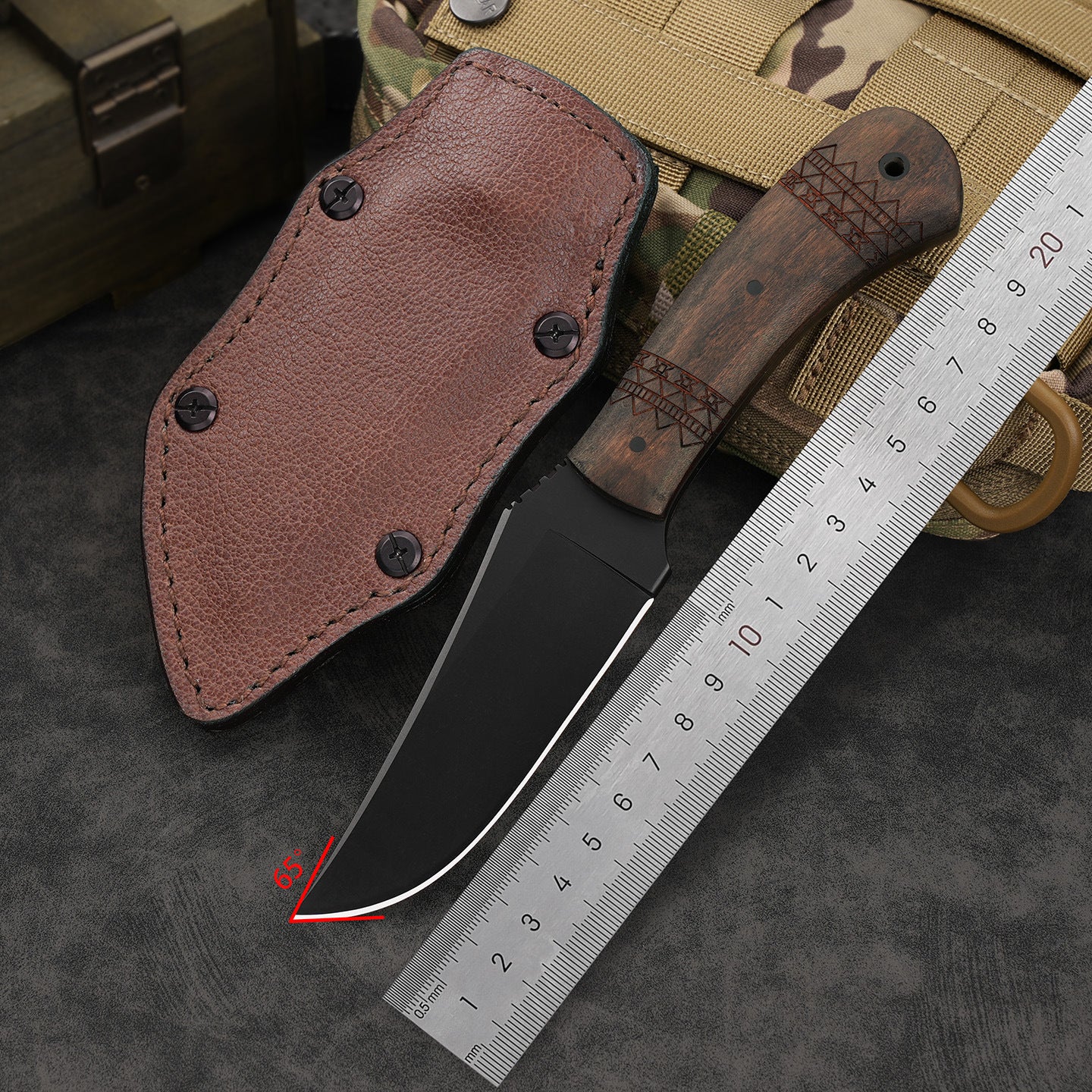 Ahorn Holzgriff Messer für Outdoor & Früchte – Ansicht 3