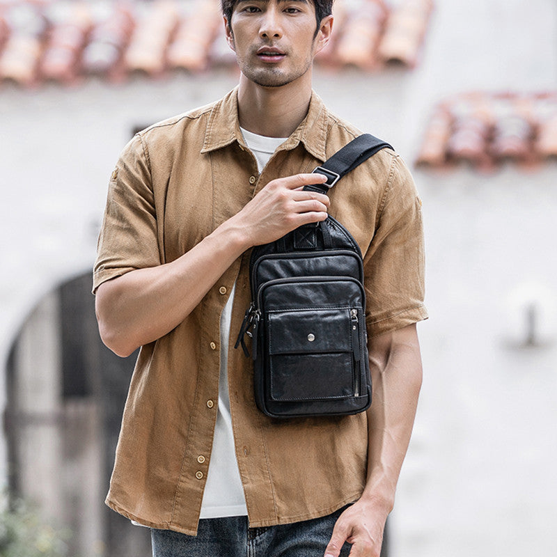 Brusttasche aus echtem Leder für Herren – Bild 2 | LuxeStyle