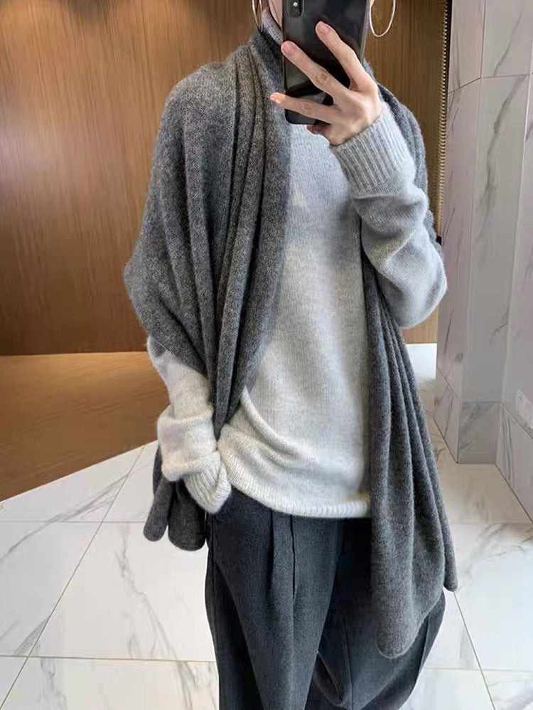 Wollschal für Winter – einfarbig – Bild 7 | LuxeStyle