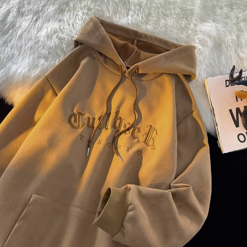 Premium Hoodie mit Letter-Stickerei