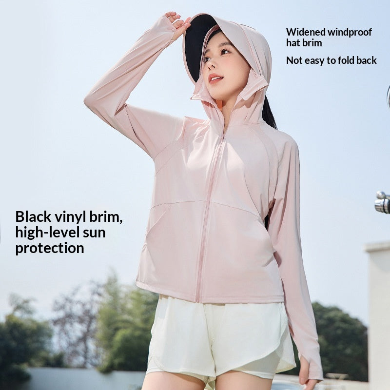 Leichte UV-Schutzjacke mit abnehmbarem Visier