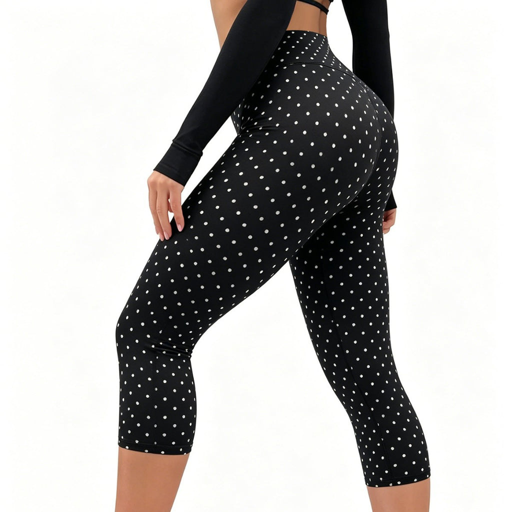 Gepunktete Yoga-Tights für Damen
