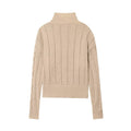 Damen Strickpullover mit Stehkragen und Reissverschluss