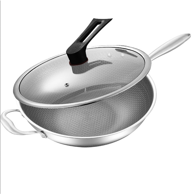 Wok aus 316 Edelstahl mit Wabenstruktur | LuxeStyle
