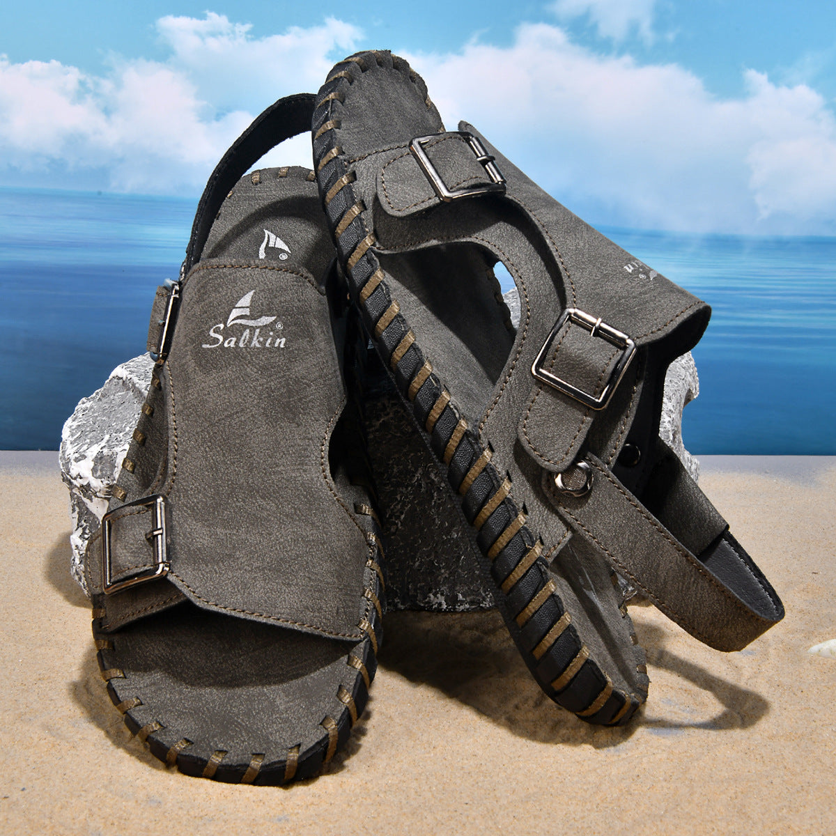 Leder-Strandschuhe mit weicher Sohle