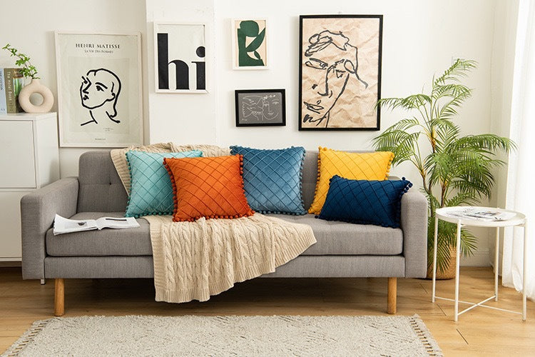 Samt Kissenbezug mit Rautenmuster und Quasten – Bild 14 | LuxeStyle