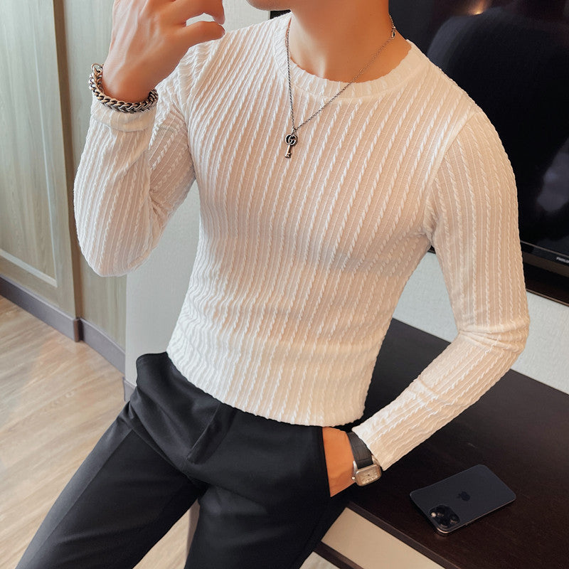 Rundhals Langarmshirt für Herren – Bild 5 | LuxeStyle
