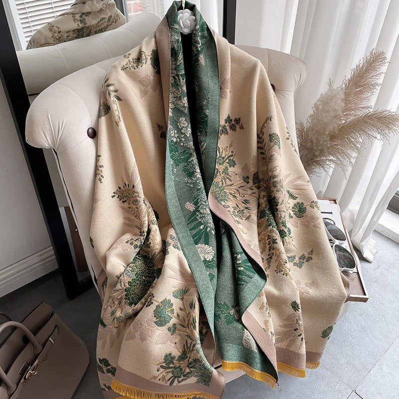 Floral-Tassel-Schal aus Baumwolle – Bild 4 | LuxeStyle