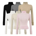 Stretch-Turtleneck Langarmshirt für Damen