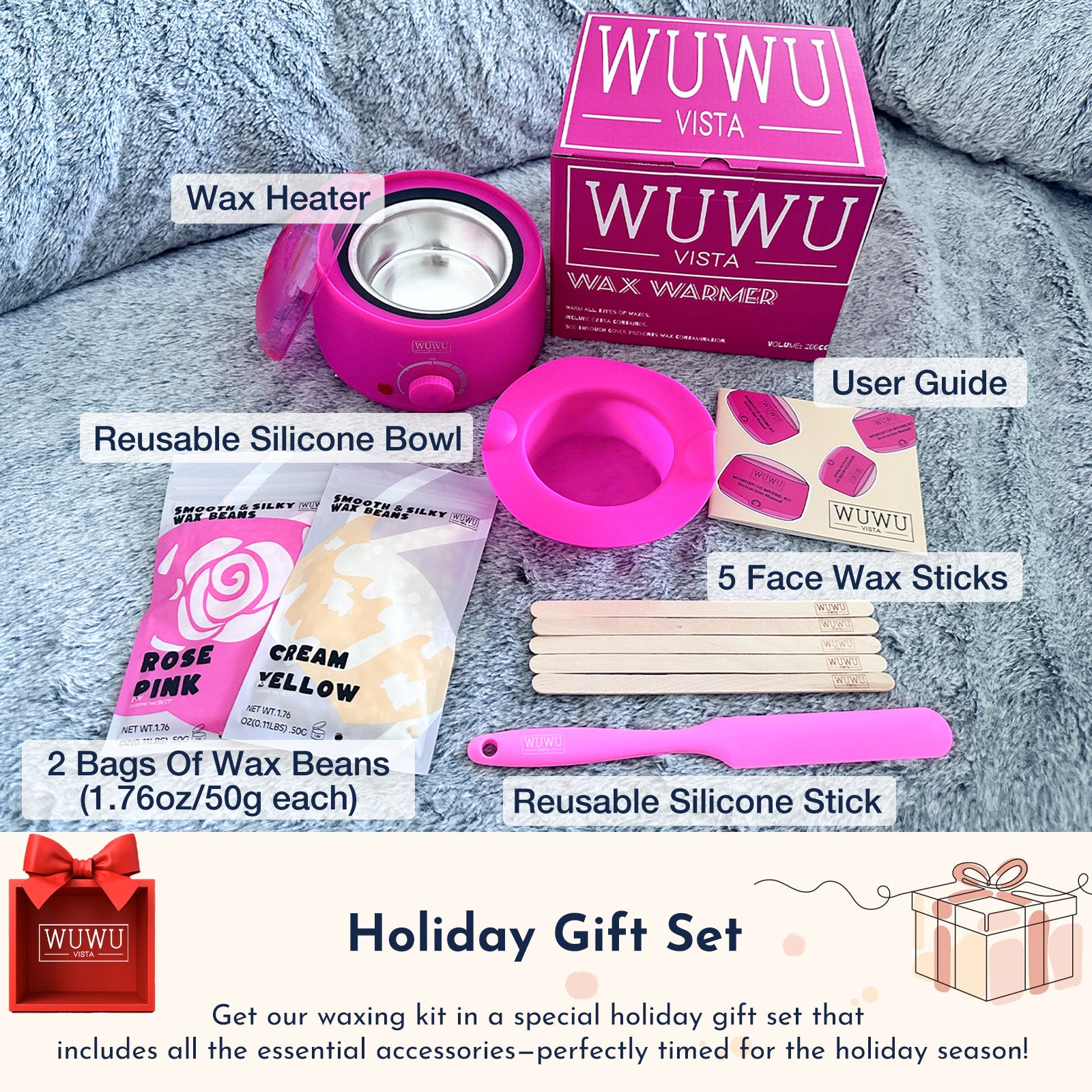 WUWUVISTA Waxing Kit für Gesicht und Körper