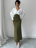 Elegantes Slim-Fit Maxikleid mit Patchwork – Bild 9 | LuxeStyle