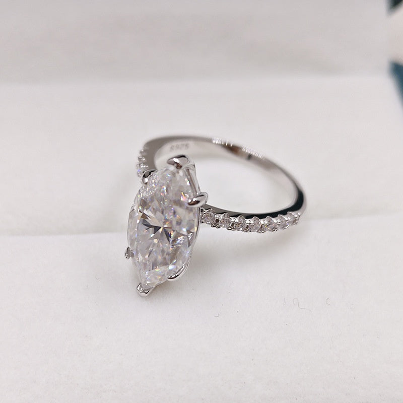 Moissanit-Ring «Marquise» 4 ct · 925 Sterling-Silber