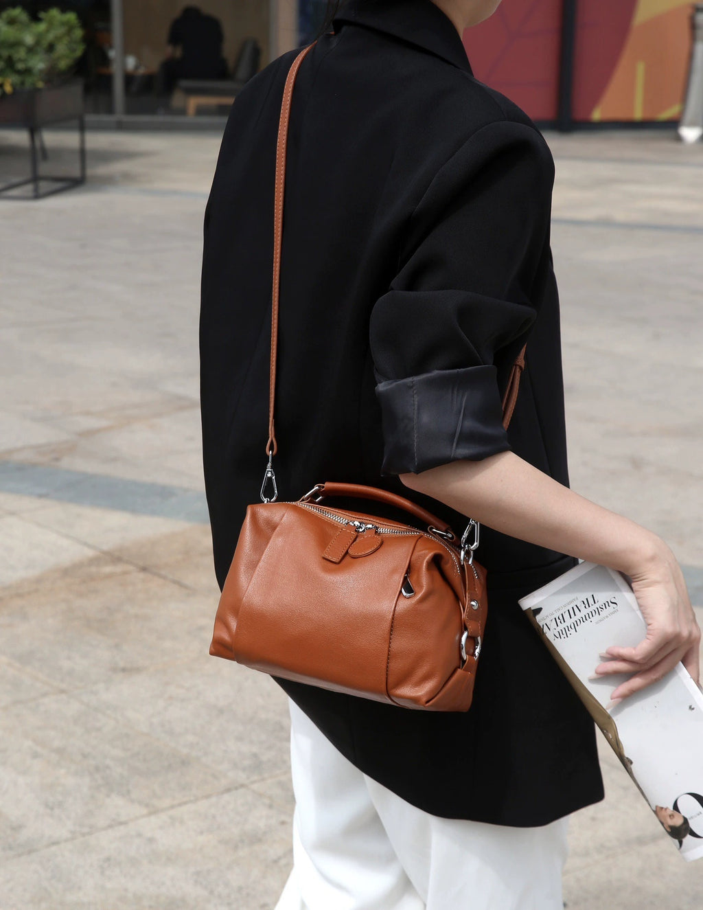 Leder-Querformat-Tasche