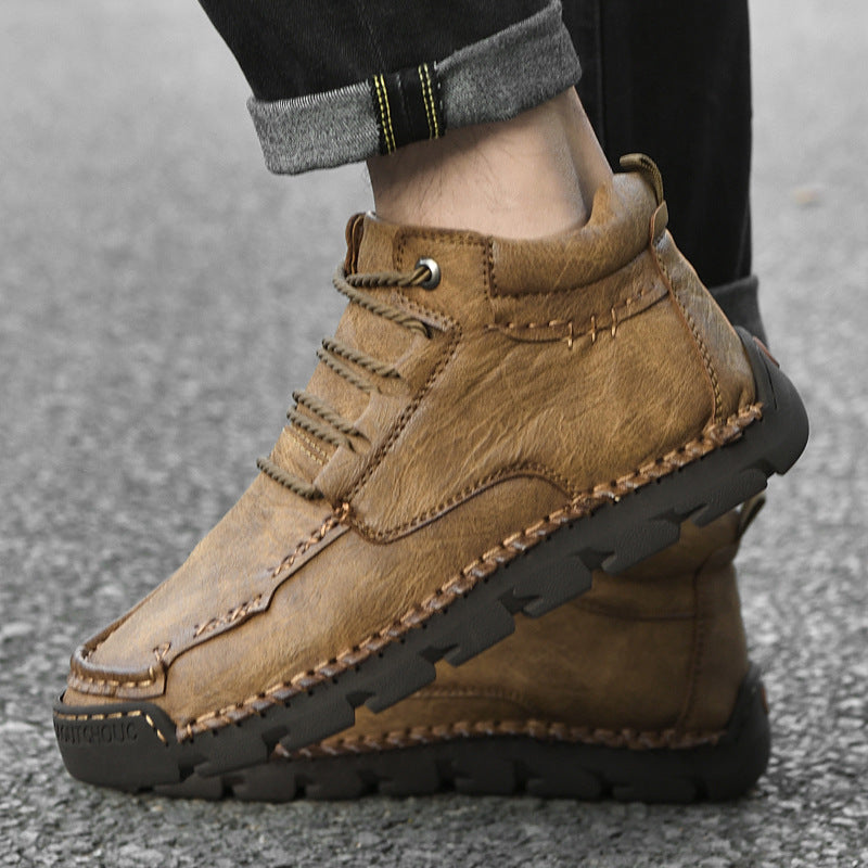 Warme Retro-Stiefeletten aus Samt für Herren