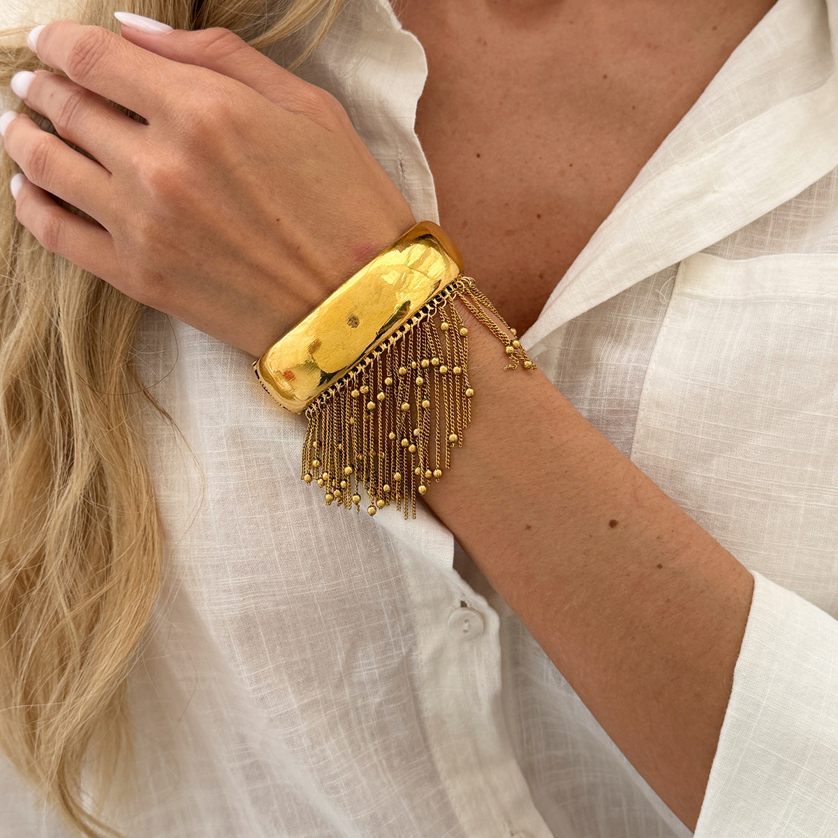 Vintage-Stil Metallkette Quasten Armband – Bild 5 | LuxeStyle