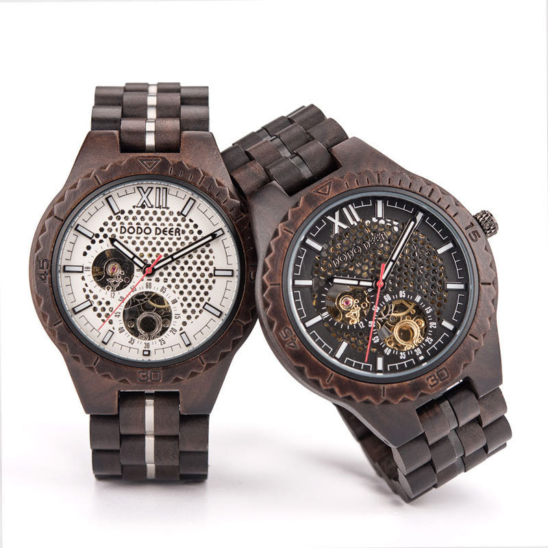 Mechanische Holz‑Uhr mit Lumen‑ und Chronographen – Bild 6 | LuxeStyle