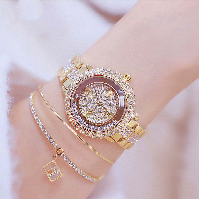 Quarz-Uhr mit Glitzerperlen – Bild 2 | LuxeStyle