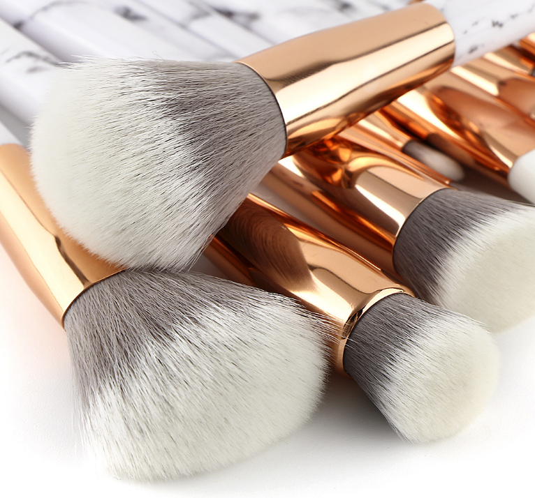 15-teiliges Make-up Pinselset Marmor-Optik – Bild 5 | LuxeStyle