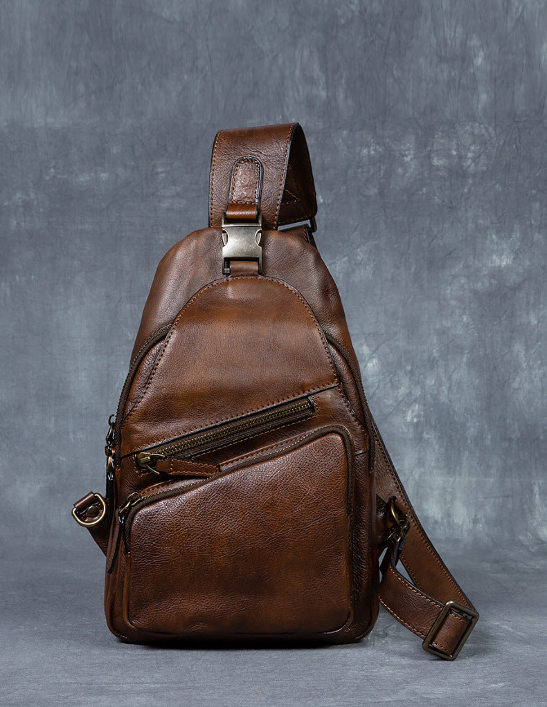 Retro-Messenger-Bag aus Leder