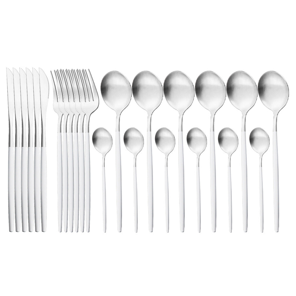 Mattes portugiesisches Besteck-Set (24-teilig) – Bild 5 | LuxeStyle
