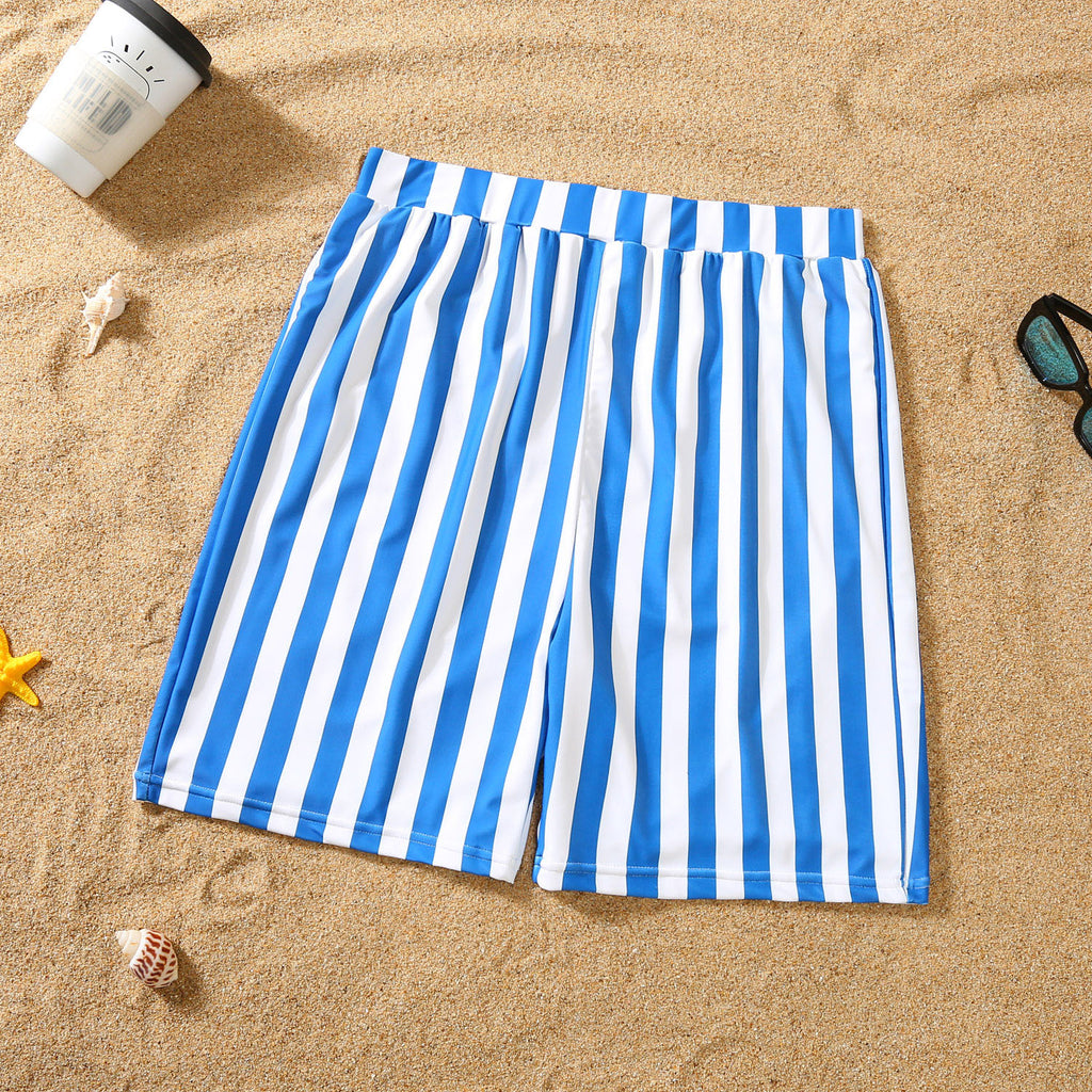 Partnerlook Bikini blau-weiss gestreift