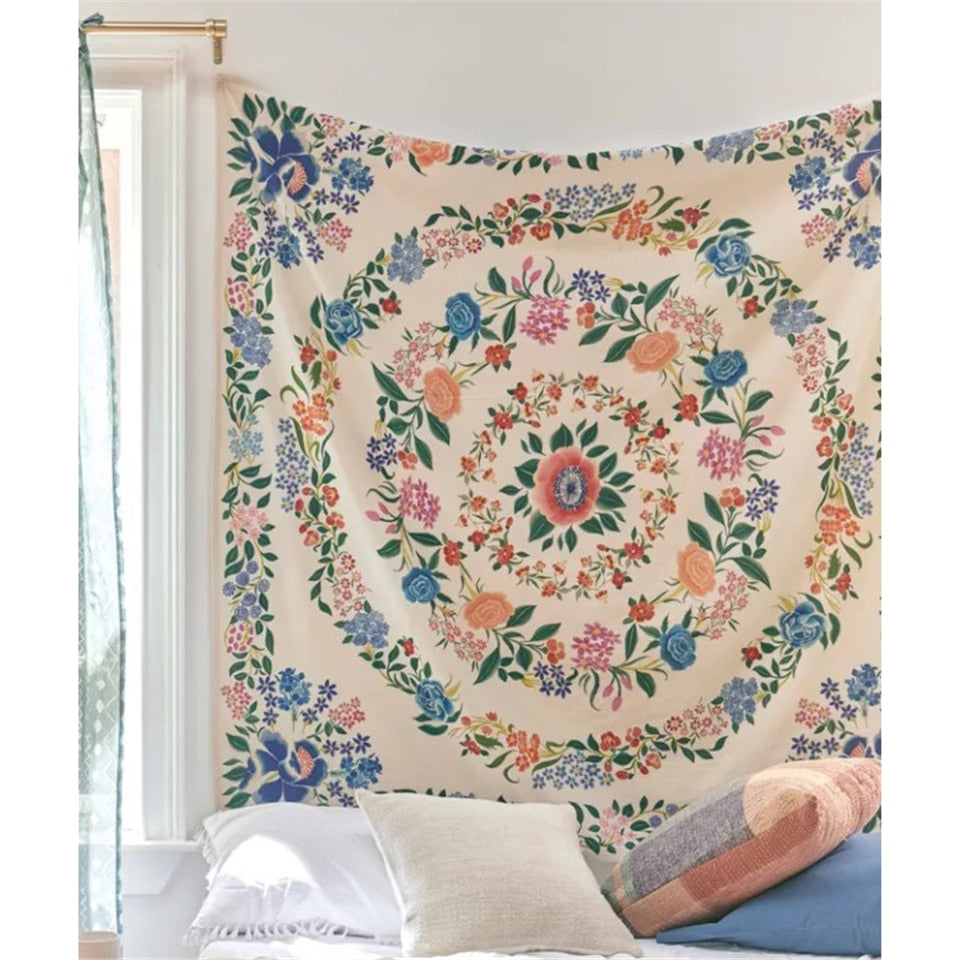 Blumenstickerei-Wandteppich 130x150 cm | LuxeStyle
