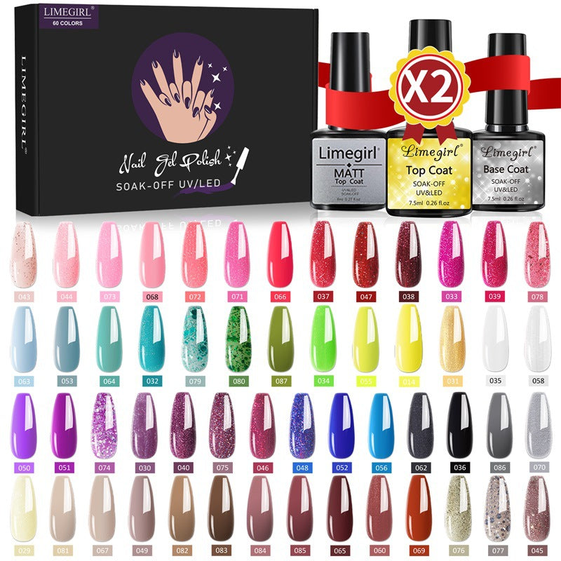 60 Farben Nagelkleber Set – Ablösbar