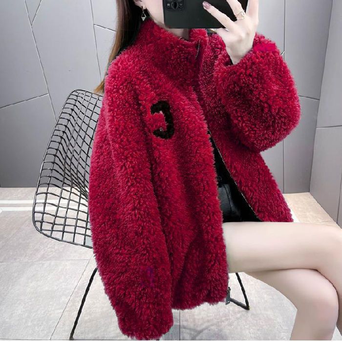 Kurzer Wende-Shearling-Mantel für Damen