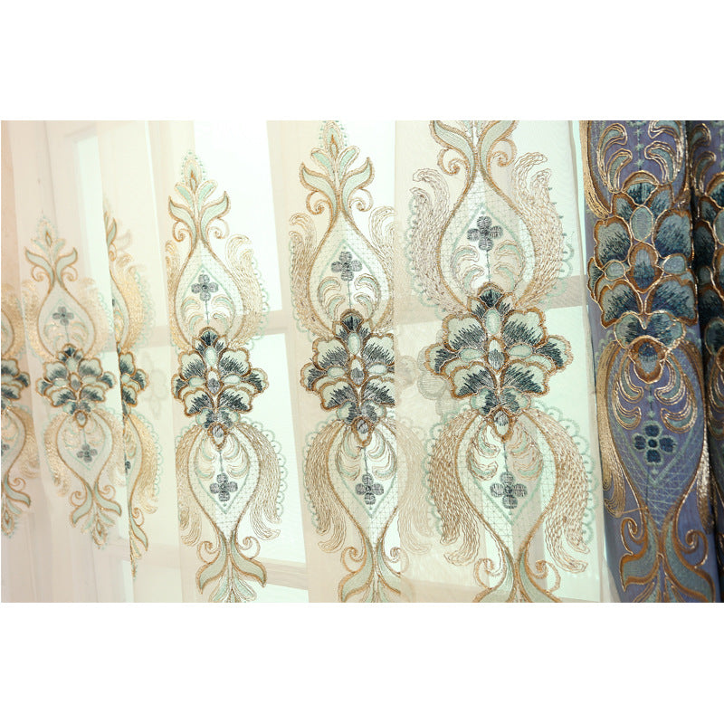Stickierter Vorhangstoff – Baumwolle, Polyester, Samt – Bild 5 | LuxeStyle