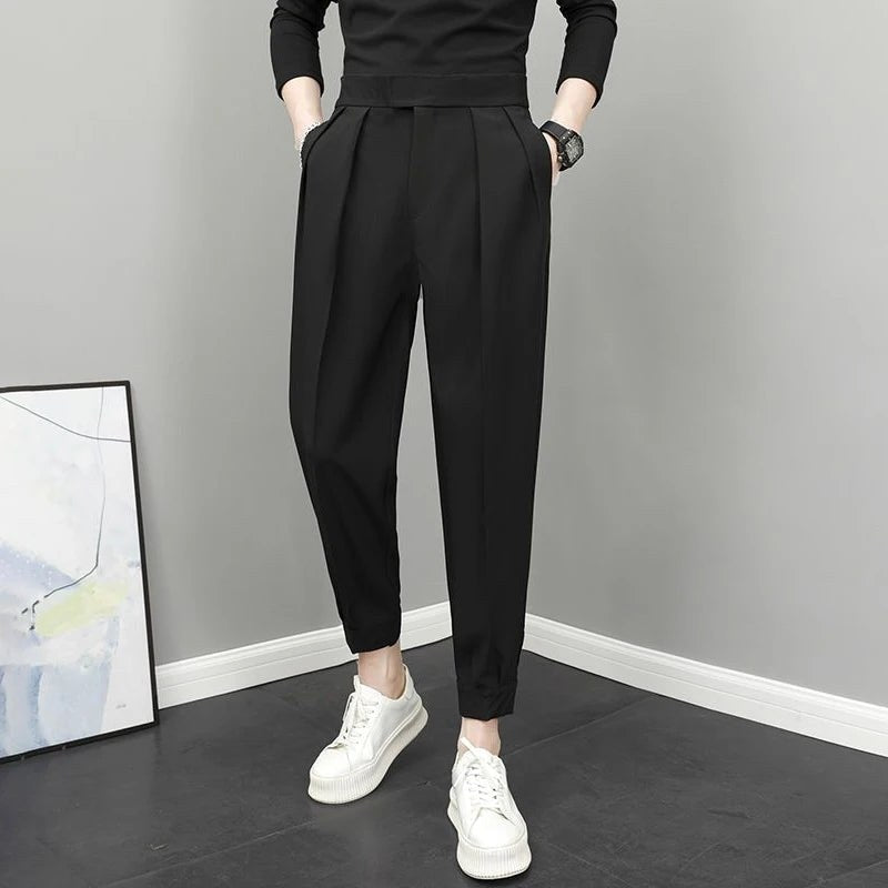 Herren Stoffhose plissiert · High-Waist, leicht (Frühling/Sommer) – LuxeStyle Schweiz