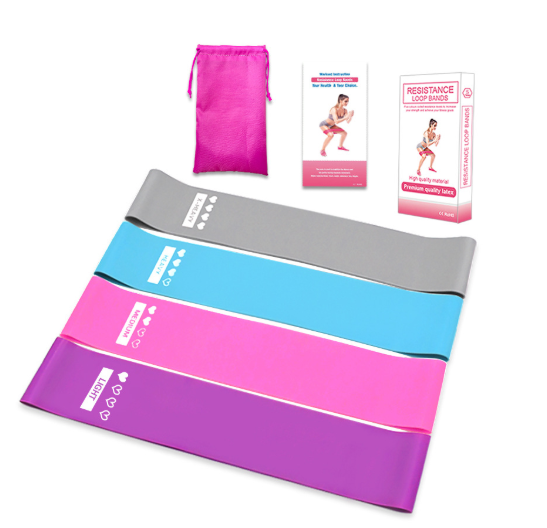 Dehnungsband-Set mit 4 Widerständen für Fitness & Yoga