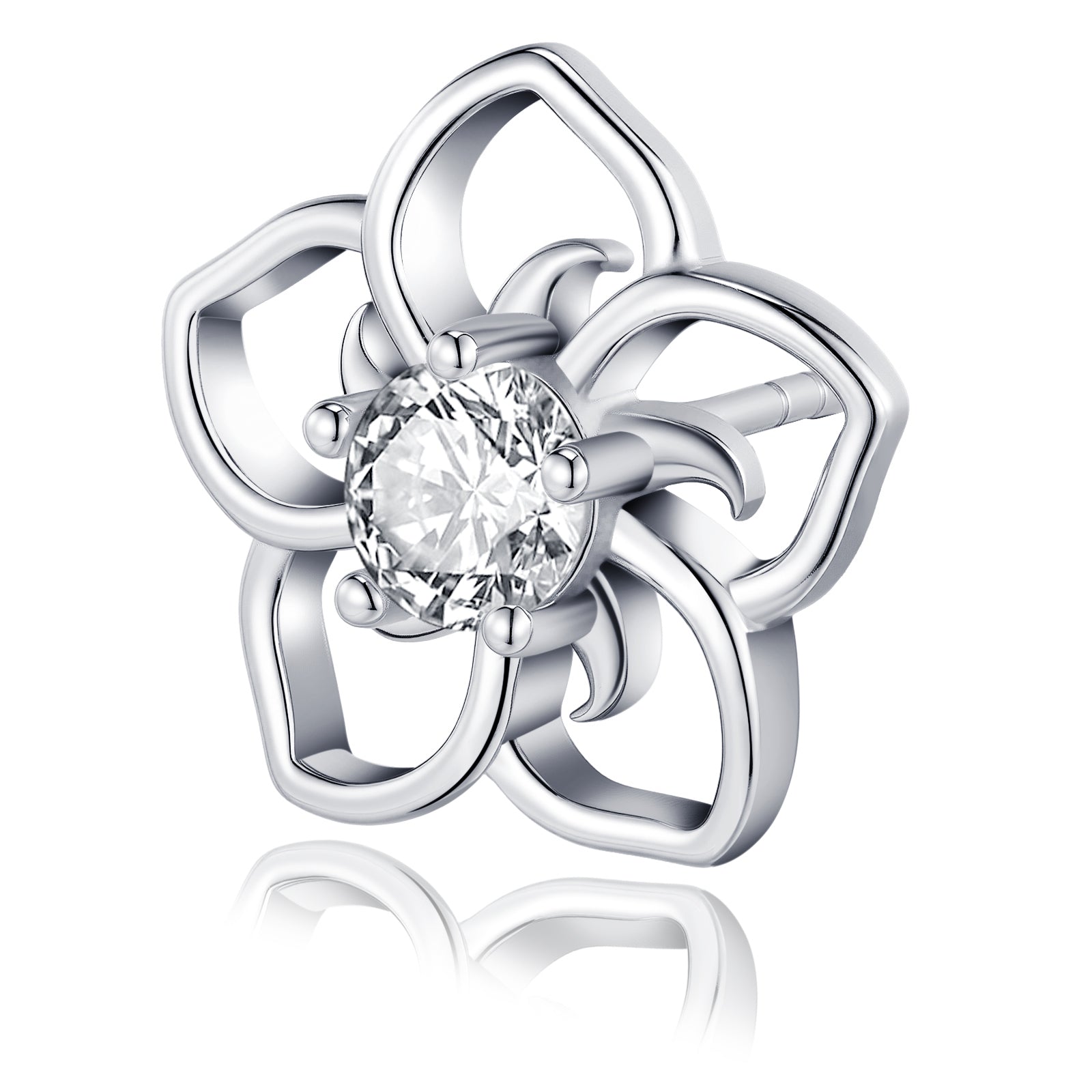 Moissanit-Ohrstecker «Blüte» 0,5 ct · 925 Sterling-Silber