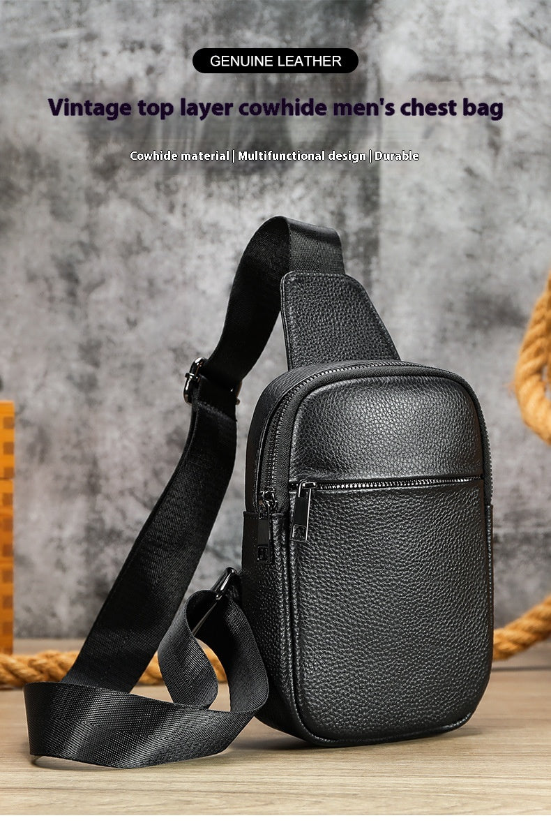 Lässige Leder-Brusttasche für Herren
