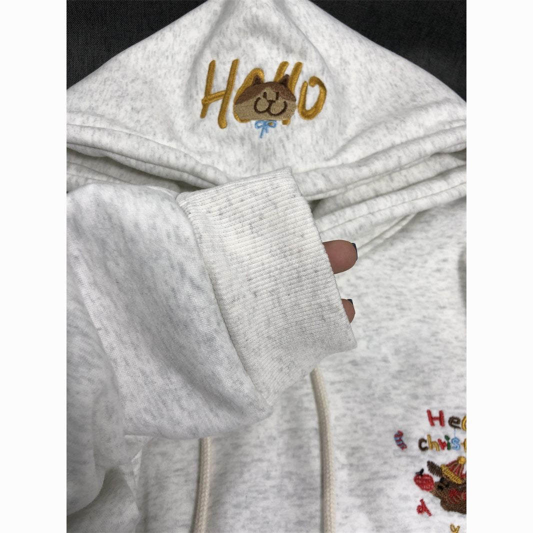 Dackel Bestickter Hoodie