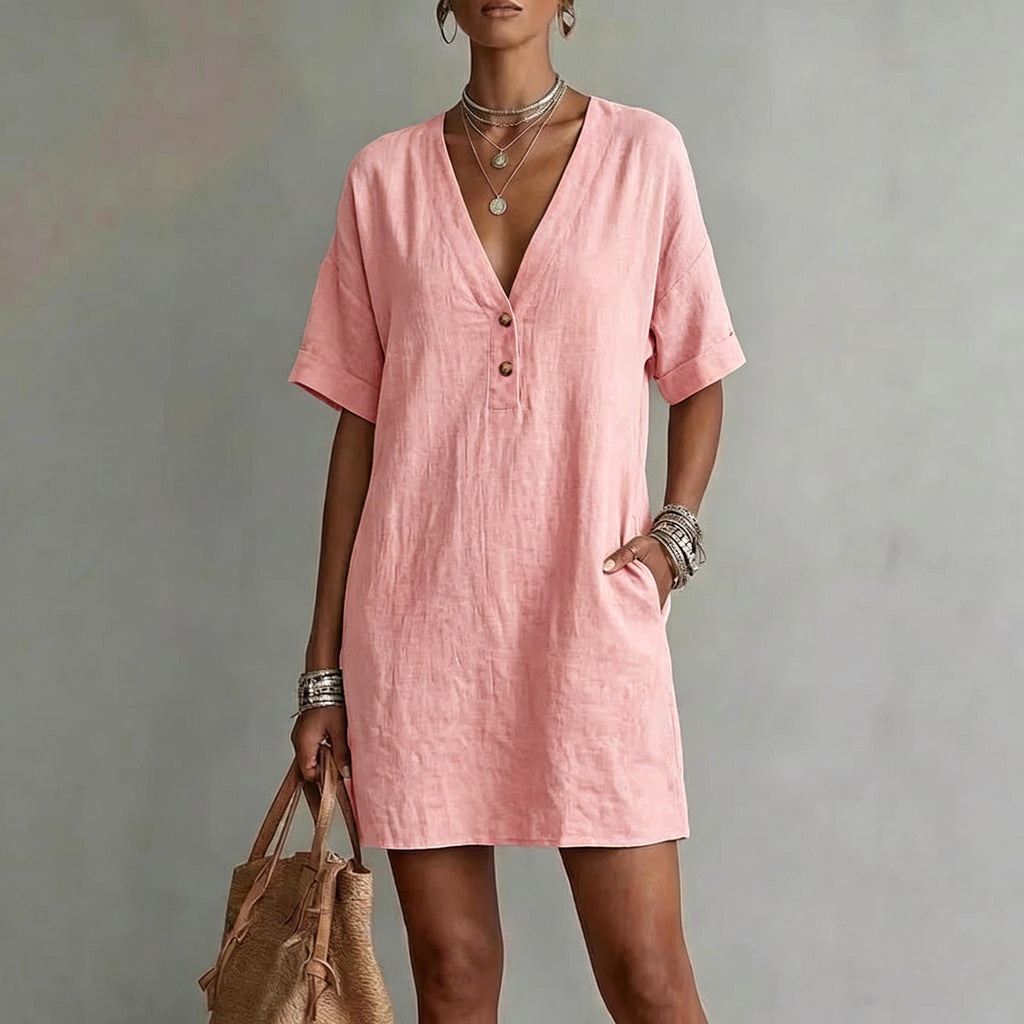Casual Midi-Kleid mit Knopfleiste