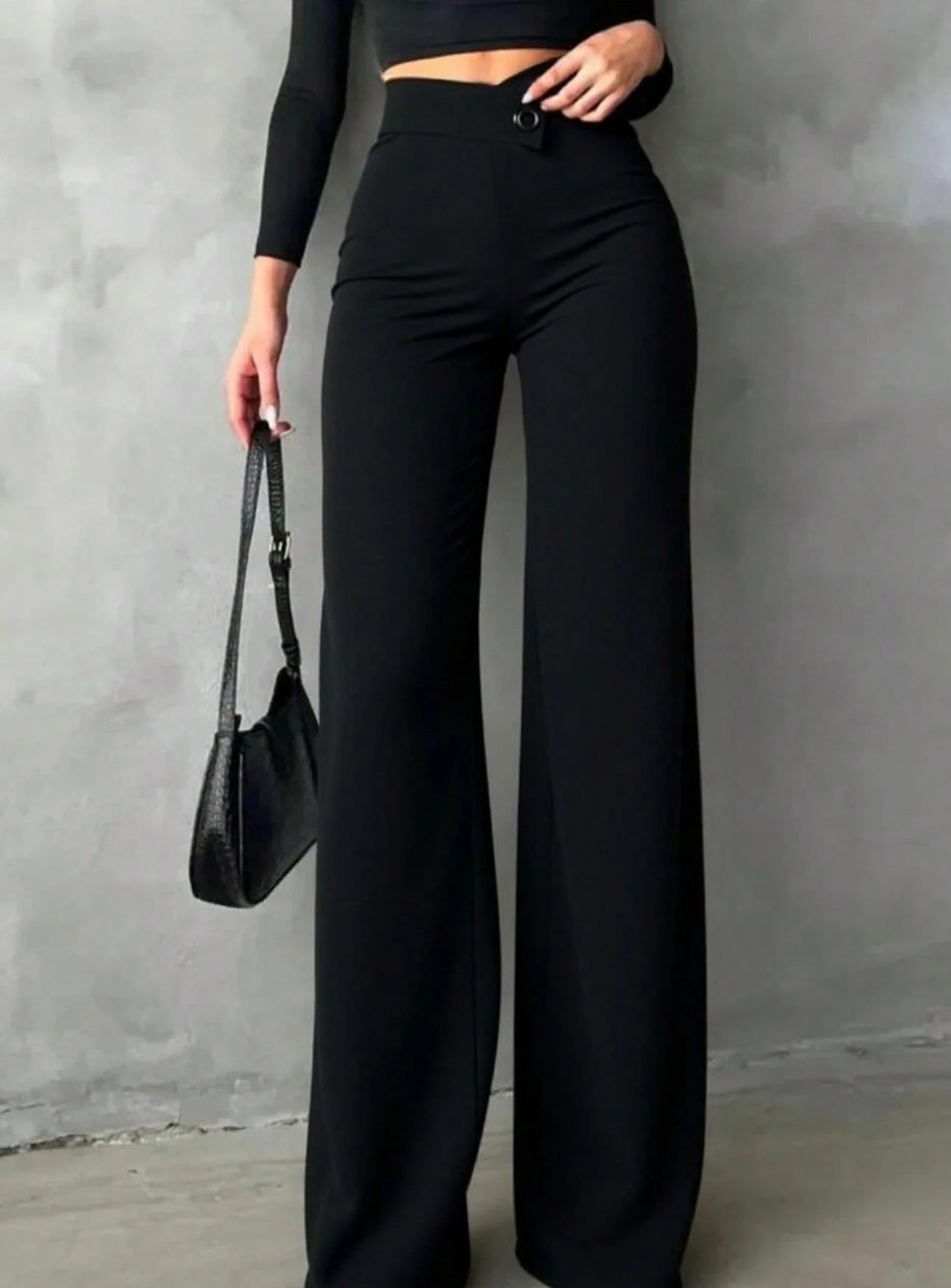 High-Waist Straight Leg Hose für Damen