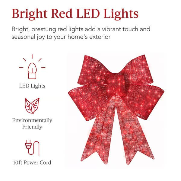 Lichterknoten aus Satin – roter Weihnachtsbogen – Bild 5 | LuxeStyle