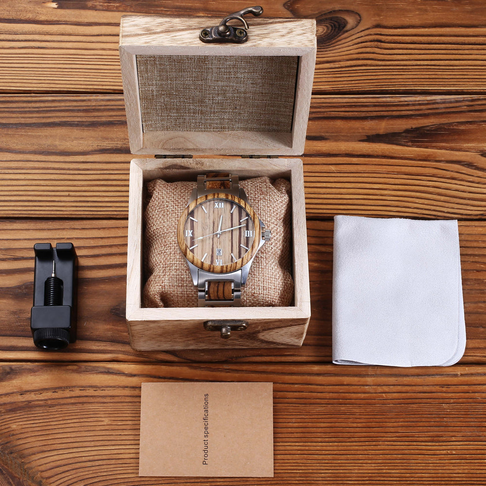 Herren Quarzuhr aus Holz und Edelstahl – Bild 15 | LuxeStyle