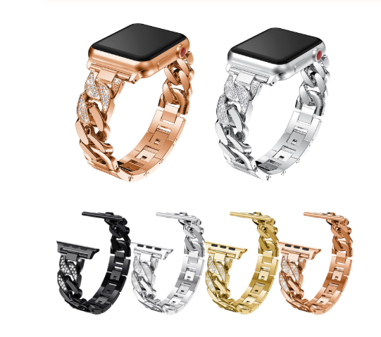 Diamantbesetztes Edelstahlarmband für Apple Watch – Bild 5 | LuxeStyle