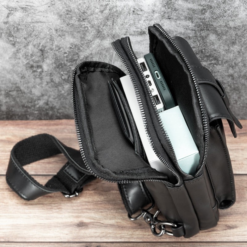 Männer Brusttasche aus Kuhleder – Bild 2 | LuxeStyle