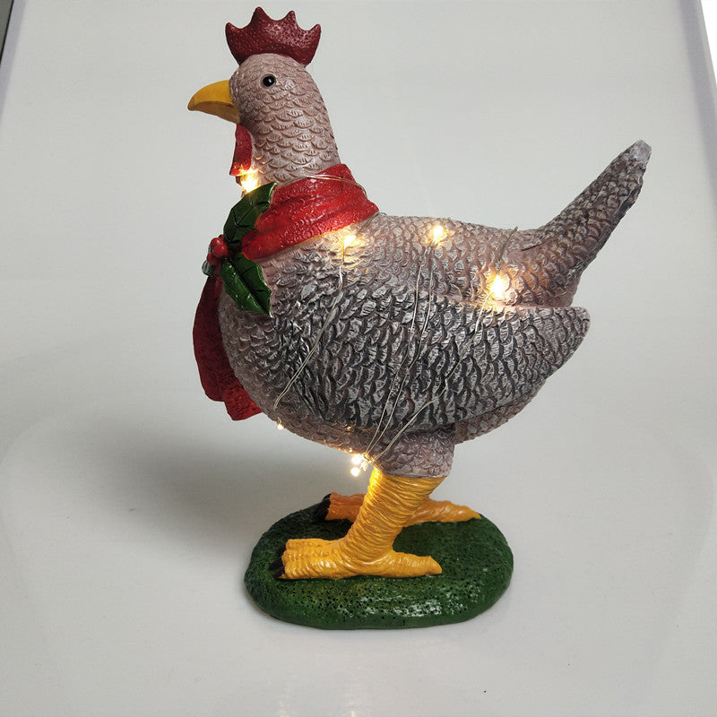 Huhn mit Schal Weihnachtsdeko