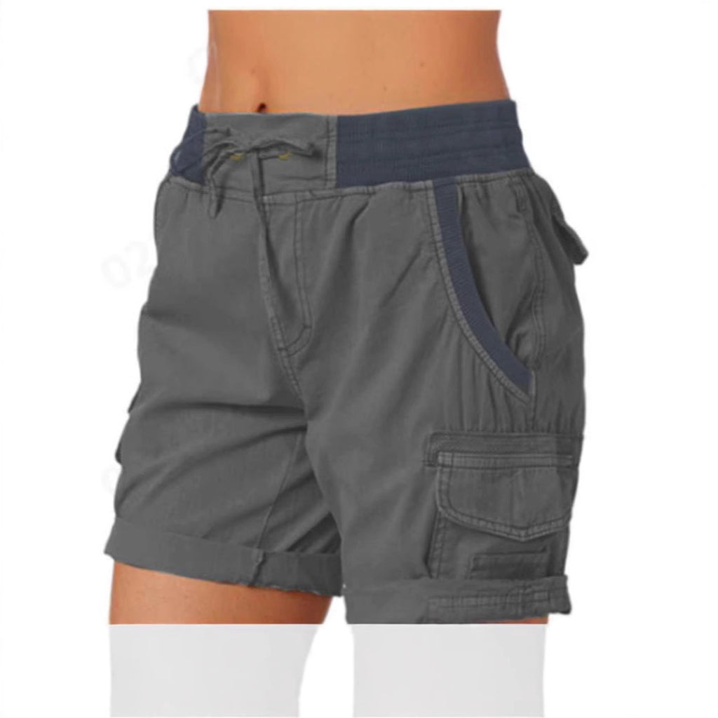 High-Waist Shorts mit Taschen