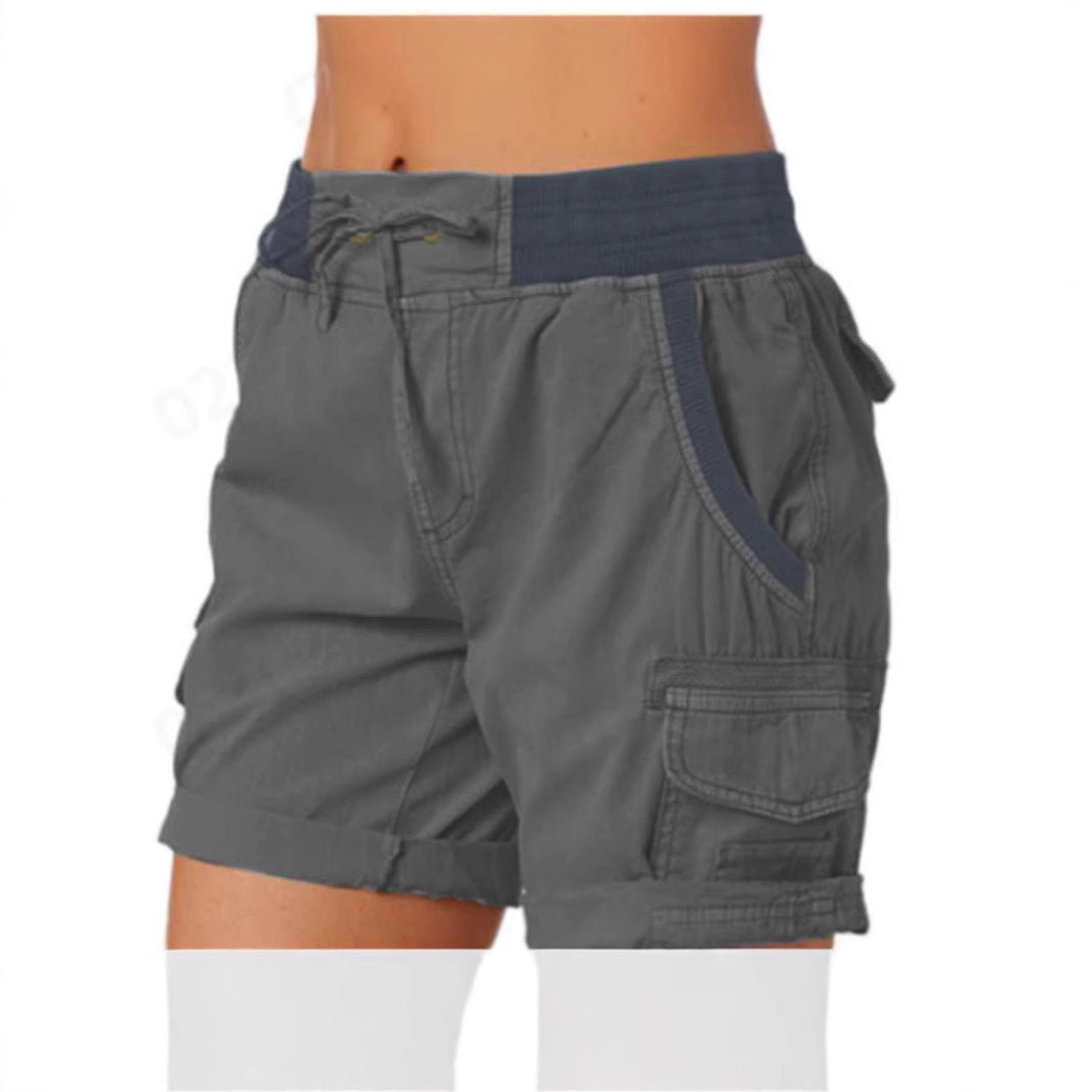 High-Waist Shorts mit Taschen